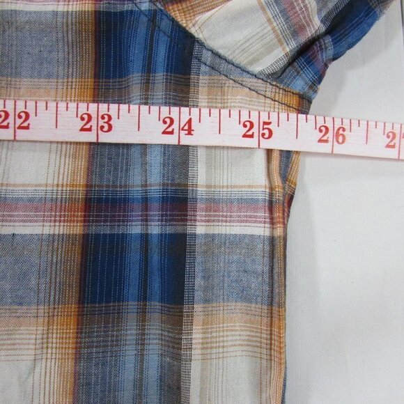 Roper Men's XXL Long Sleeve Western Snap Plaid Shirt - Blue - Picture 5 of 6